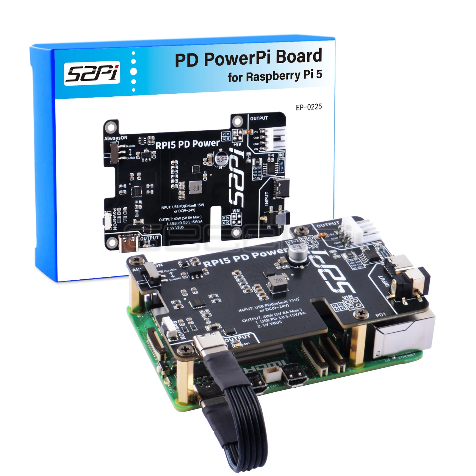 GeeekPi RPi 5 PD Power Expansion Board for Raspberry Pi 5 Always