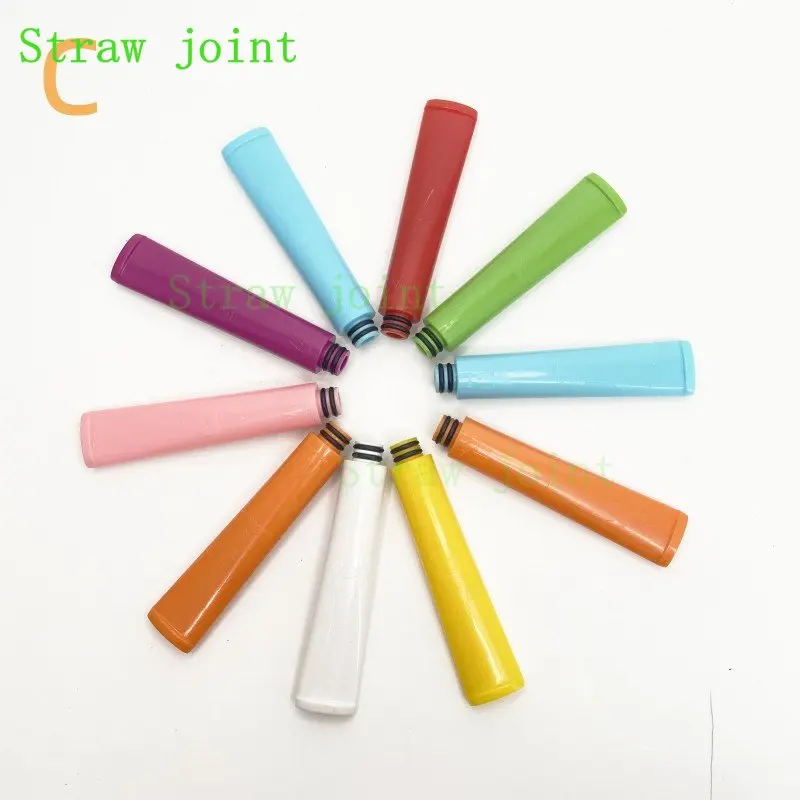 10PCS Random Color 510 Long and Straight/Long Bends Plastics Straw Joint