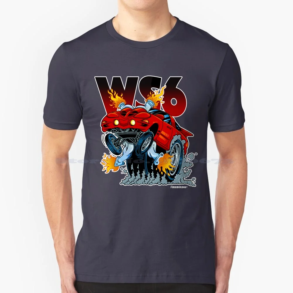 Ws6 Firebird Trans Am T Shirt 100% Cotone Tee Firebird Transam Cartoon Finkstyle Musclecars Muscle Car Ramair Ws6