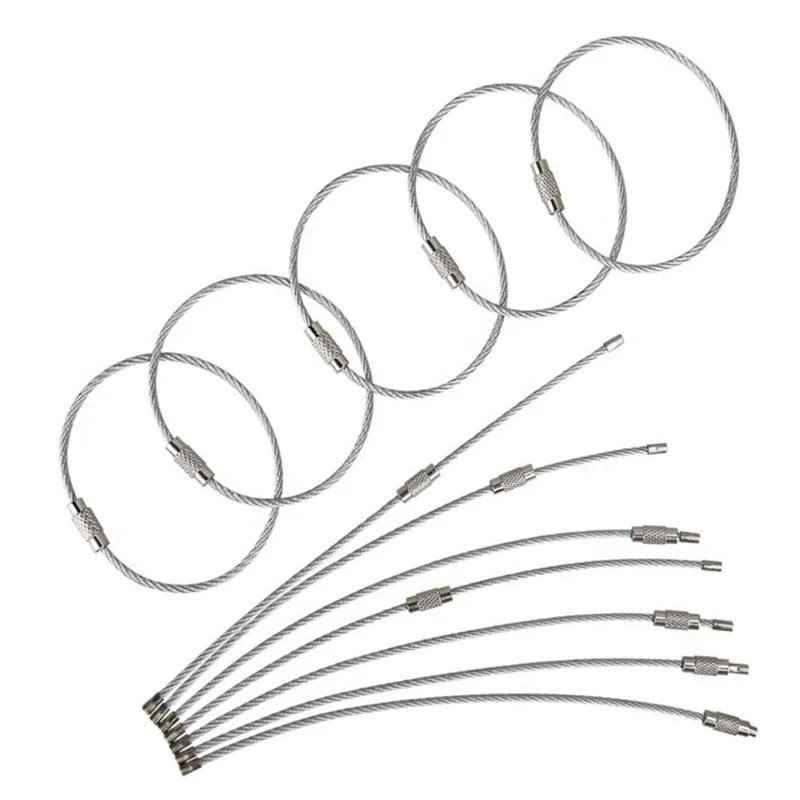 200pcs Stainless Steel Wire Ring/key Ring Wire Rope Wire Chain Key Chain Edc Accessories 2