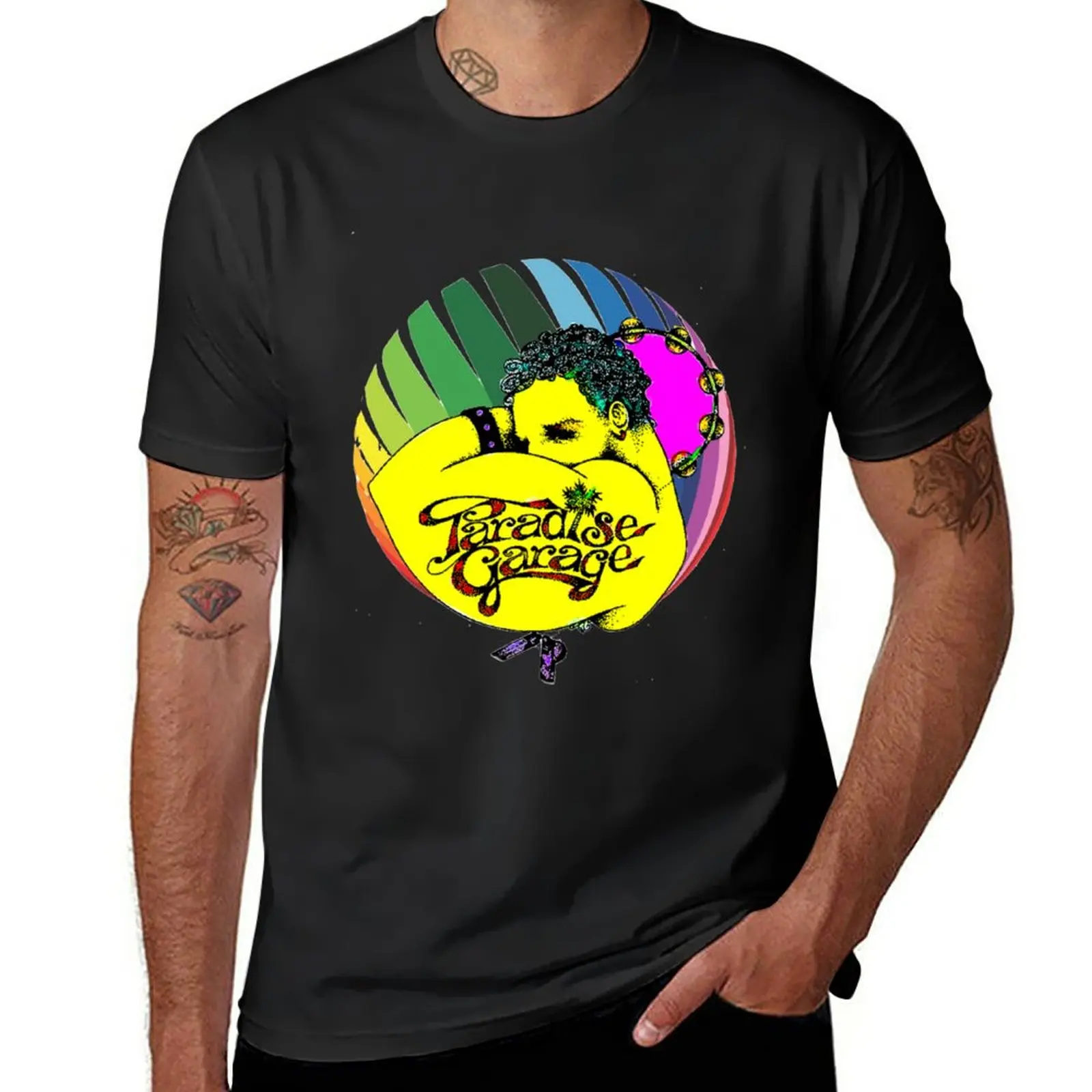 

New PARADISE GARAGE LOGO PRIDE COLORS SPHERE T-Shirt funny t shirt kawaii clothes vintage t shirt t shirts for men