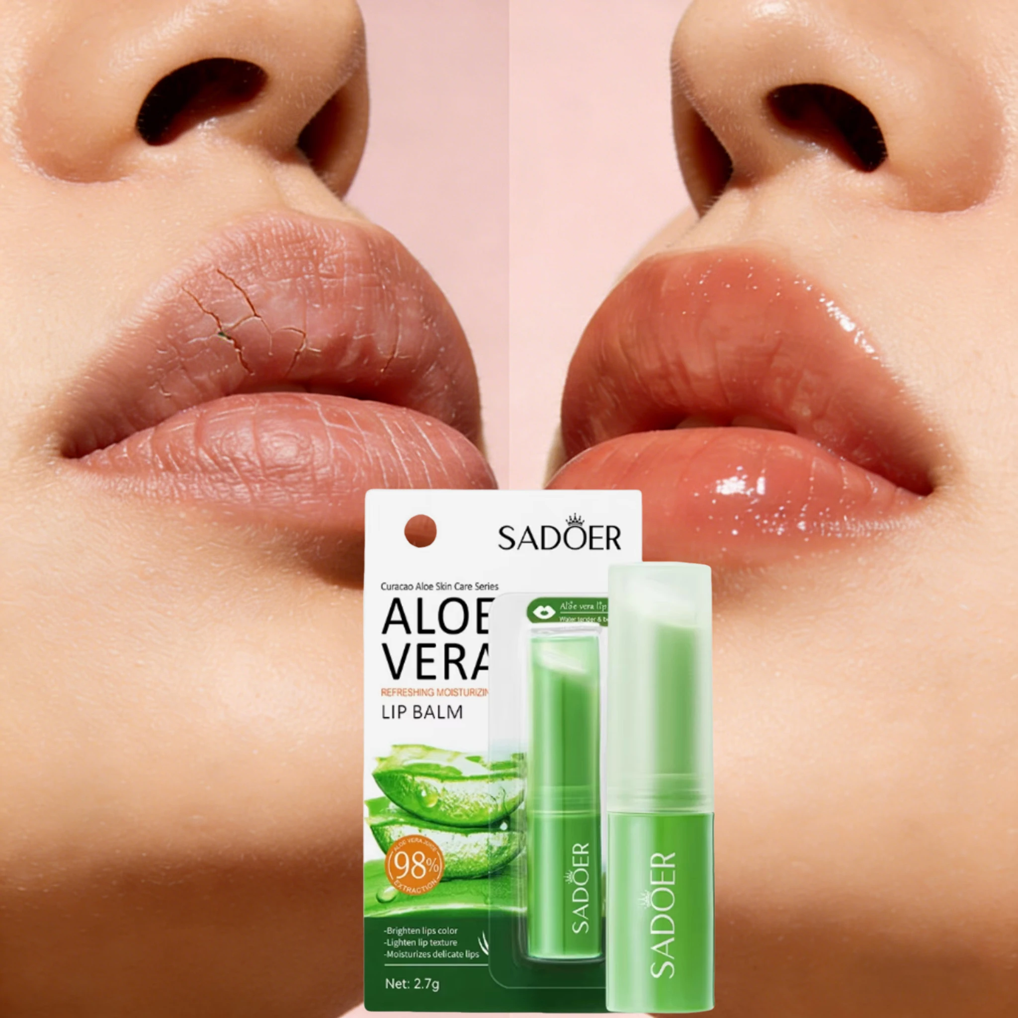 Aloe Lip Balm Healing Lasting Moisturizing All-natural For Dry Lips Moisturizing Power Care Nourishing Repair