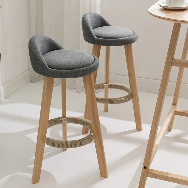 

Contemporary Simple Bar Stool Wood Design italian luxury chair wooden living room sillas de bar room decoration aesthetic
