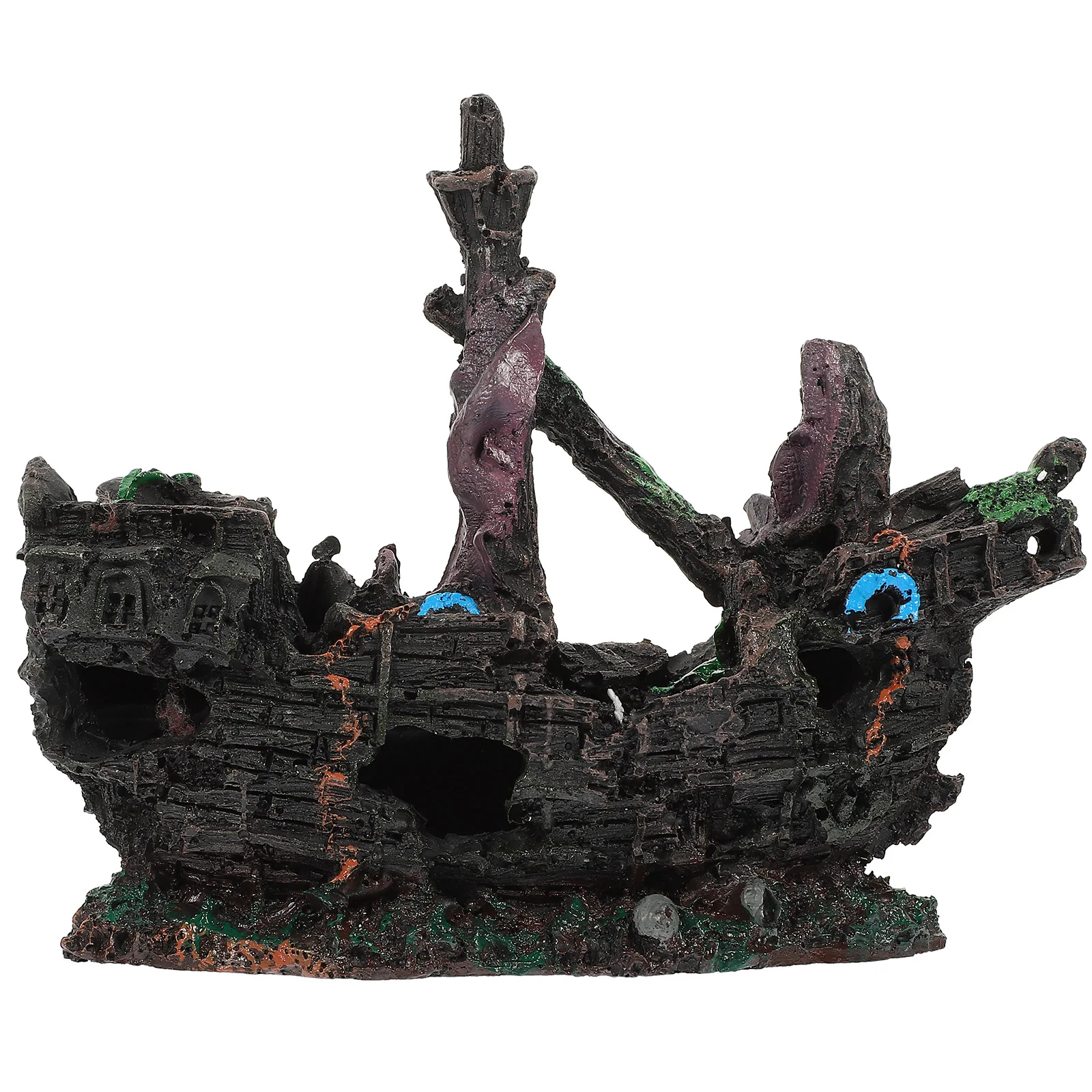 

Resin Crafts Landscape Boat Ship Decor Shipwreck Ornament Model Ornaments Aquarium Underwater