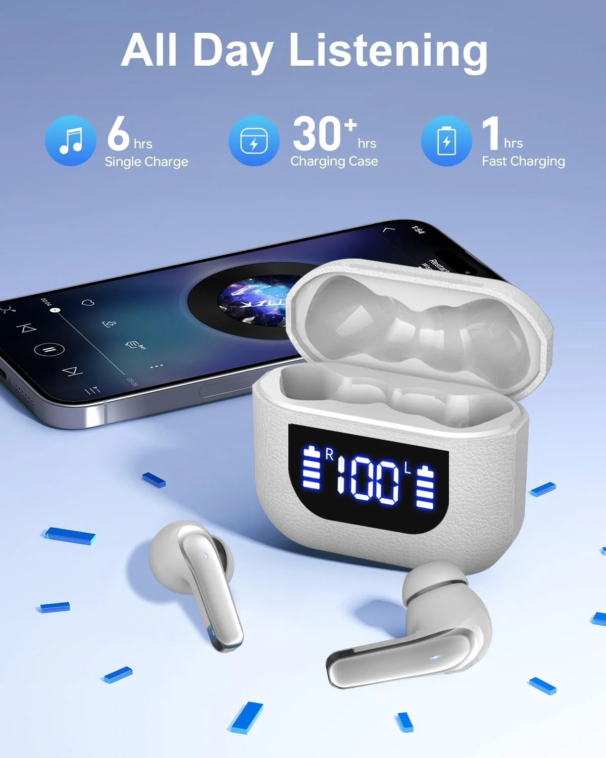 TWS K07 wireless earphones, heavy bass stereo noise reduction for calls, ultra-long battery life, low-latency game mode 3