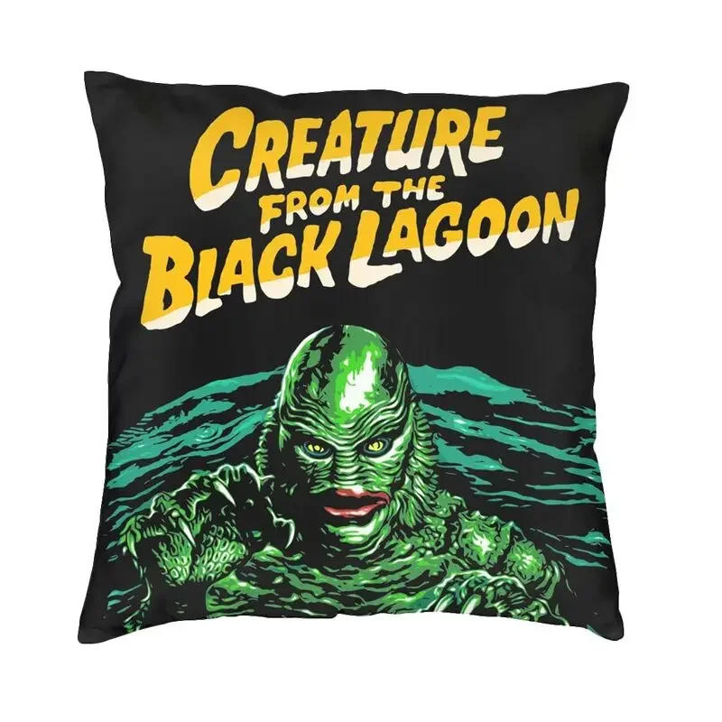 

Creature From The Black Lagoon Cushion Cover Monster Movie Soft Velvet Luxury Pillow Cases for Sofa Home Decor Pillowcases