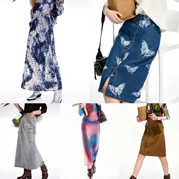 Foreign trade Spain original printed elastic slim fit skirt embroidered designer long skirt 2026 new style