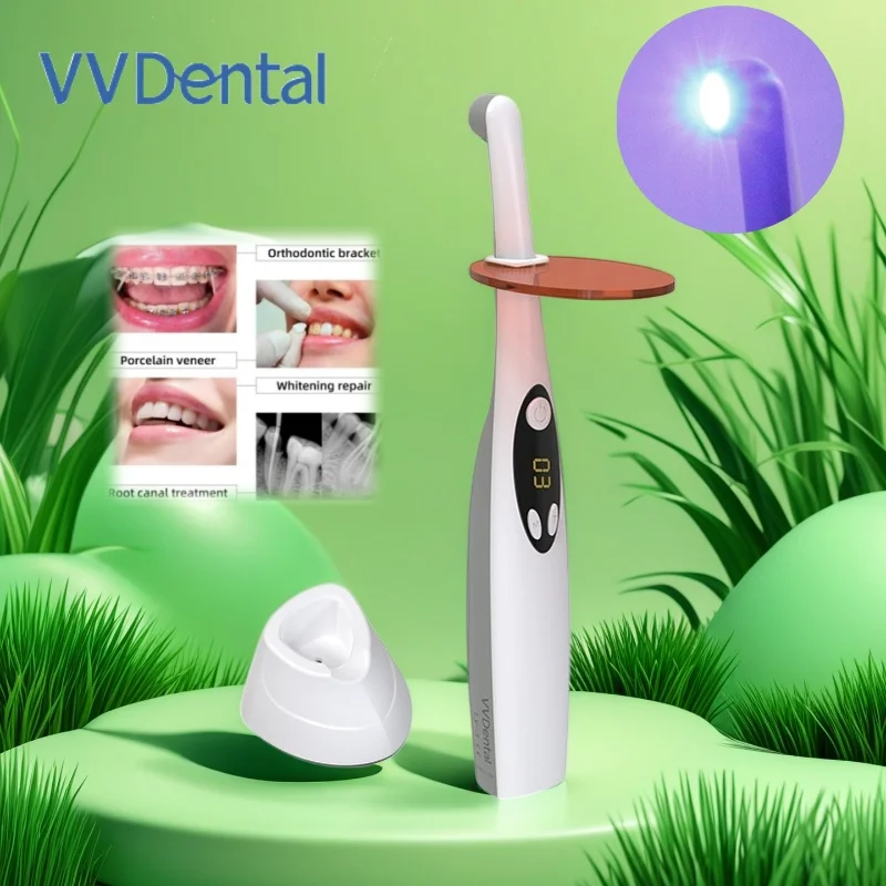 Nueva Lámpara Fotopolimerizadora LED Inalámbrica VV Dental, Luz de Curado con 2 Modos, 1800-2200mw/cm², Curado de Resina en 3 Segundos, Producto de Odontología