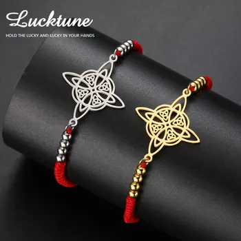 Witch Knot Charm Bracelets for Women nudo de bruja Stainless Steel Witchcraft Amulet Lucky Bracelets Jewelry lucky bhudda 1