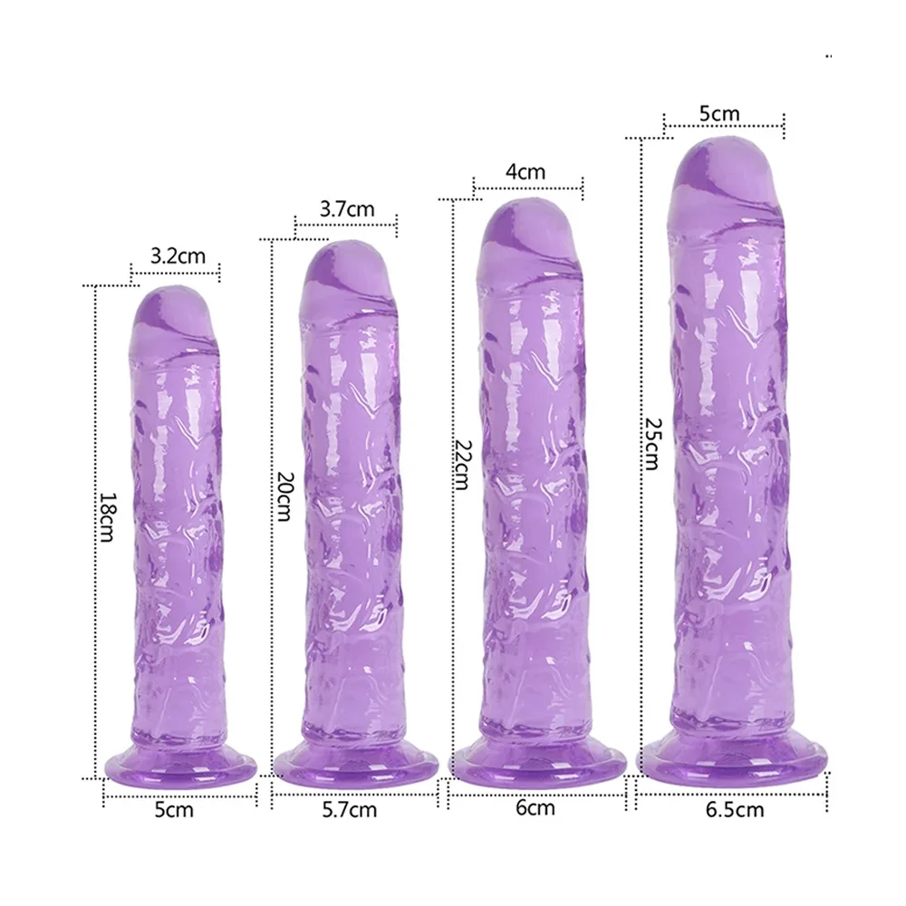 

3 Size Translucent Soft Jelly Big Dildo Realistic Fake Dick Penis Butt Plug Sex Toys For Woman Men Vagina Anal Massage