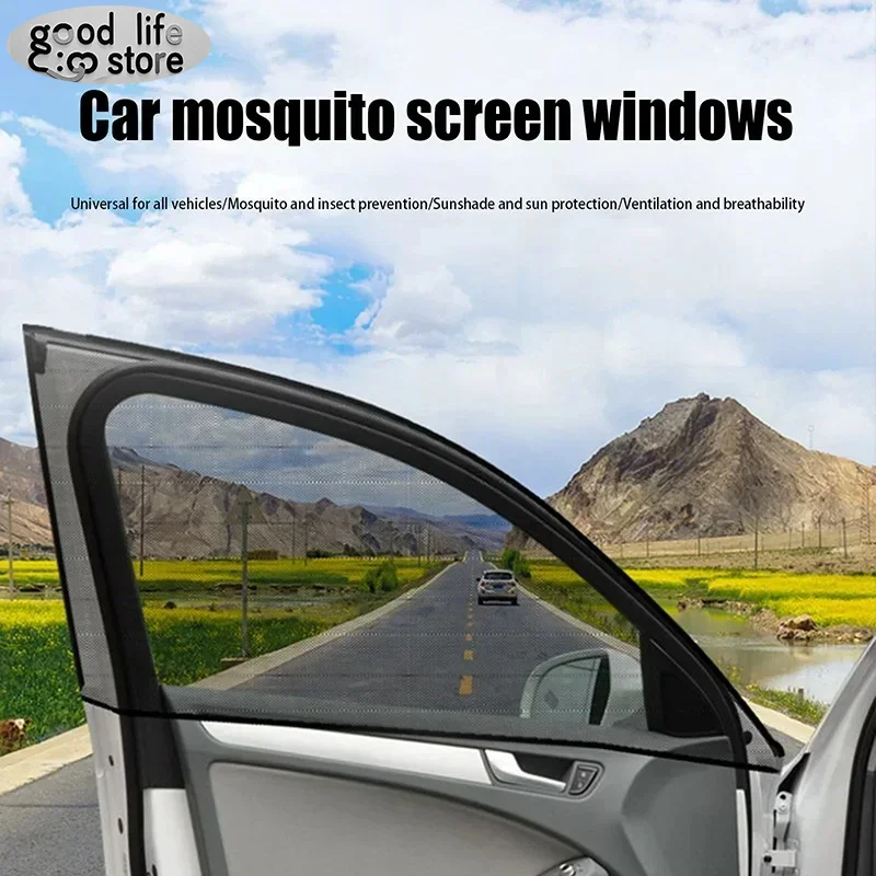 4pcs full car window mosquito net sunshade anti-mosquito Car Door Screen Window Universal for sedans and SUVs window mosquito net mosquito net