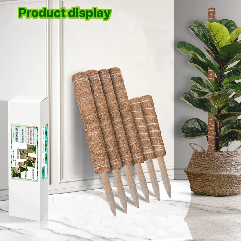 1PC 30/40/50cm Moss Pole for Indoor Climbing Plants Creepers to Grow Upwards Plant Support with Garden Ties