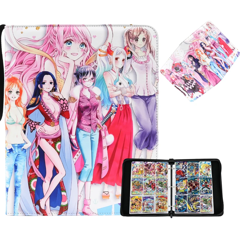thumbnail image 1 of Libro de cartas del 25.º aniversario de One Piece, Monkey D. Luffy, Nami, Uta, figuras de acción de poliuretano de hojas sueltas con cremallera de 9 cuadrículas, colección de juegos, 1 of 5