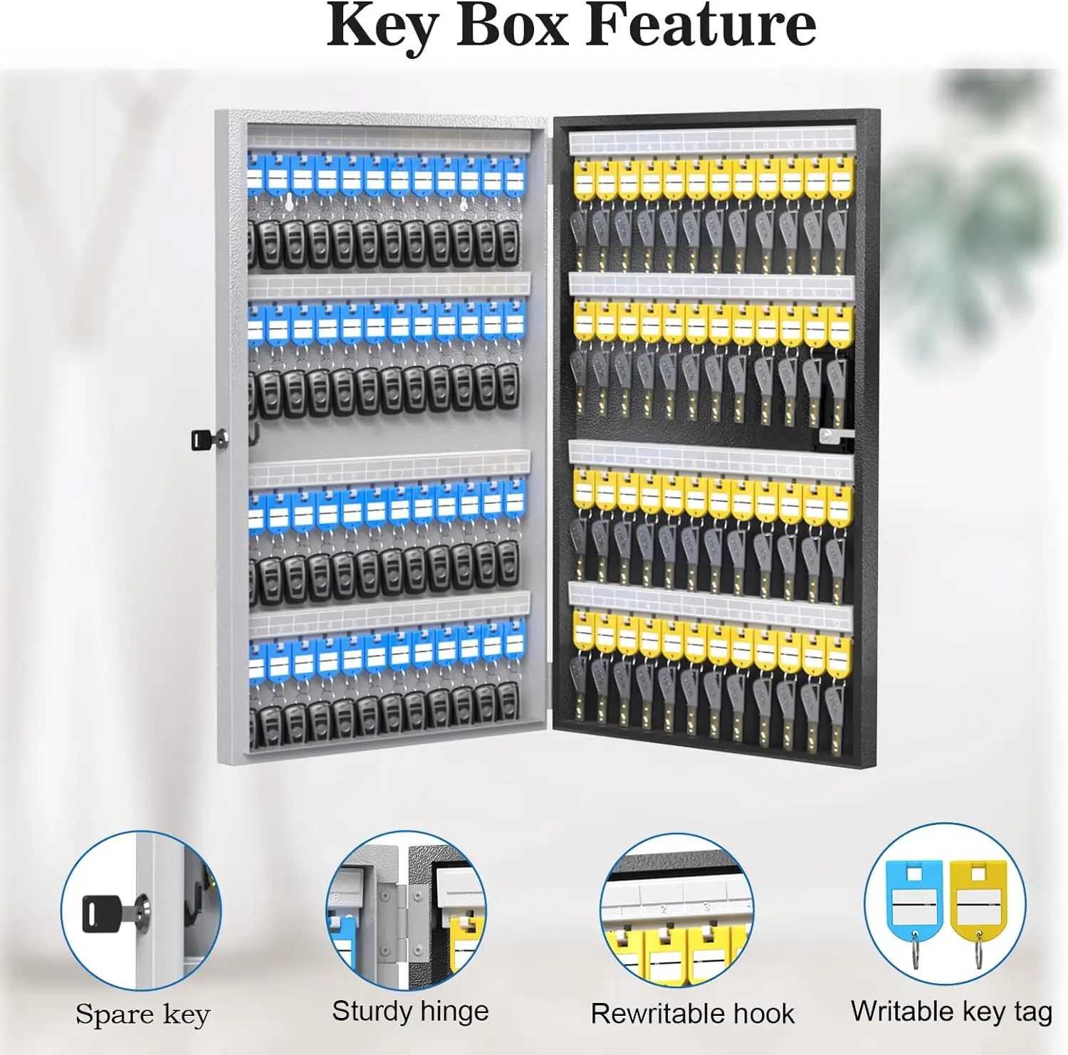  WeHere 96 Key Lock Box, Smart Key Cabinet OTP Share