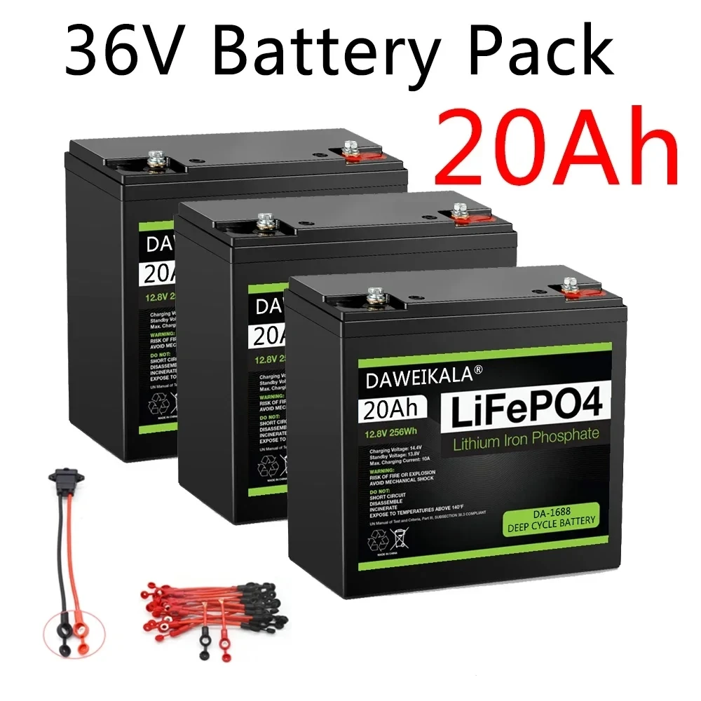 

36V 20Ah lifepo4 battery Real capacity for electric bicycle 36v electric scooter 12V 3S1P