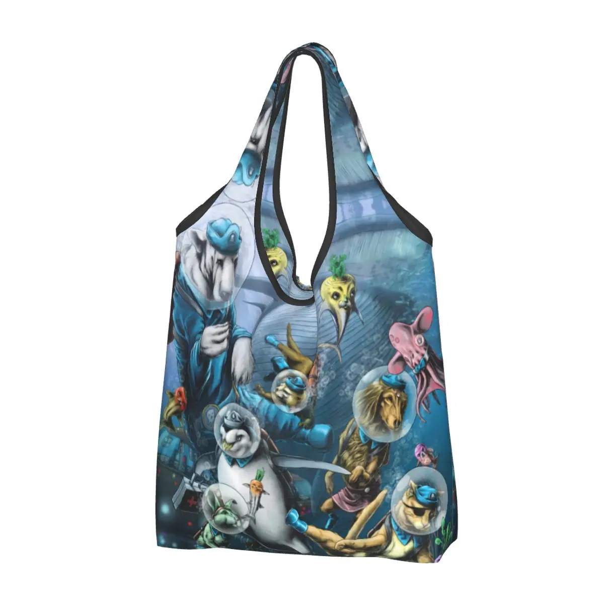 

Оригинальные забавные сумки-тоуты для покупок Octonauts, портативные сумки для продуктов, сумка для покупок через плечо