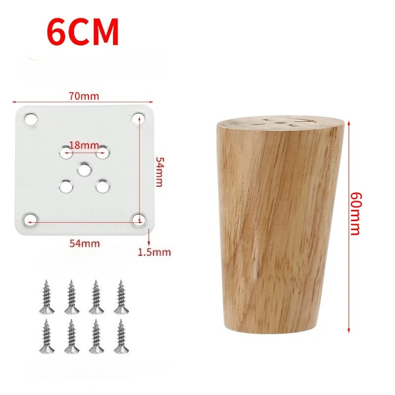Set of 4 Natural Solid Wood Furniture Legs - Stylish Replacement for Tables, Cabinets, Sofas, and Beds