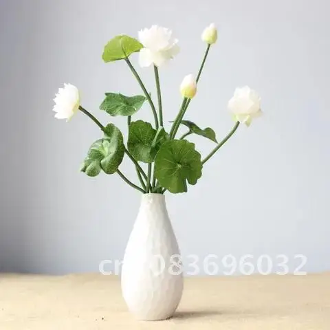

Artificial Mini Lotus Silk Dried Natural Pressed Flowers Plants Wedding Home Decoration Vase Charms Florist Supplies