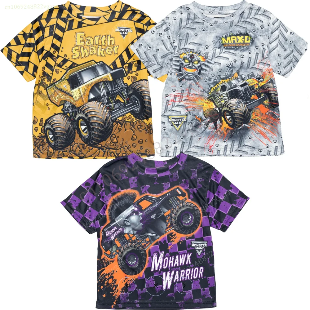 Summer Monster Truck T Shirt Kids Men Women Girls Boys Oversized Costume Short Sleeve Tops Matching Tshirts,Girls Tops,Casual T Shirt,Kids T Shirt