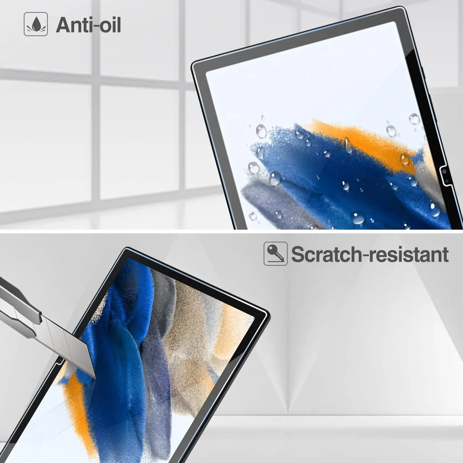 Screen Protector for Samsung Galaxy Tab A8 10.5 inch 2021 SM-X200/X205/X207 HD 9H Hardness Anti-Scratch Anti-fall Tempered Glass 4