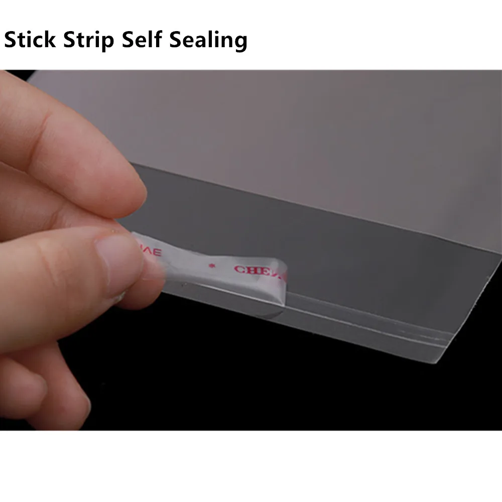 200pcs Self Adhesive Seal OPP Bags with White cardboard and Hanging Holes - Transparent Plastic Poly Bag Jewelry Gift Packaging 2
