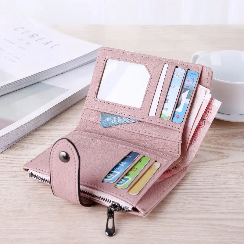 Women Wallet Simple Retro Rivets Short Wallet Coin Purse Card Holders Handbag for Girls Purse Small Wallet Ladies Bolsa Feminina