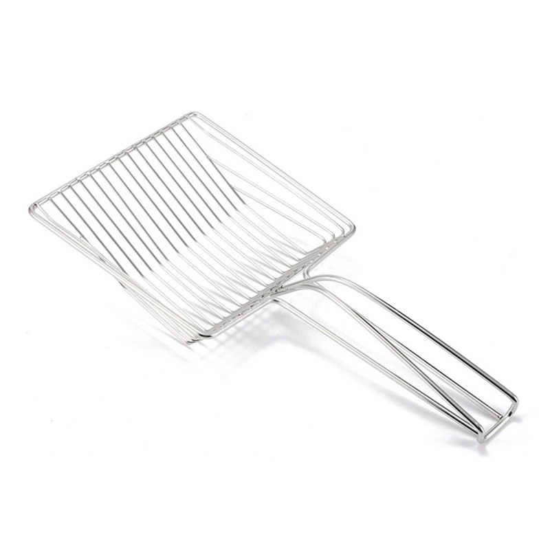 

Металлический Лоток для наполнителя, лопатка для наполнителя с эргономичной длинной ручкой и большими отверстиями, лопатка для наполнителя для домашних животных, легко чистится