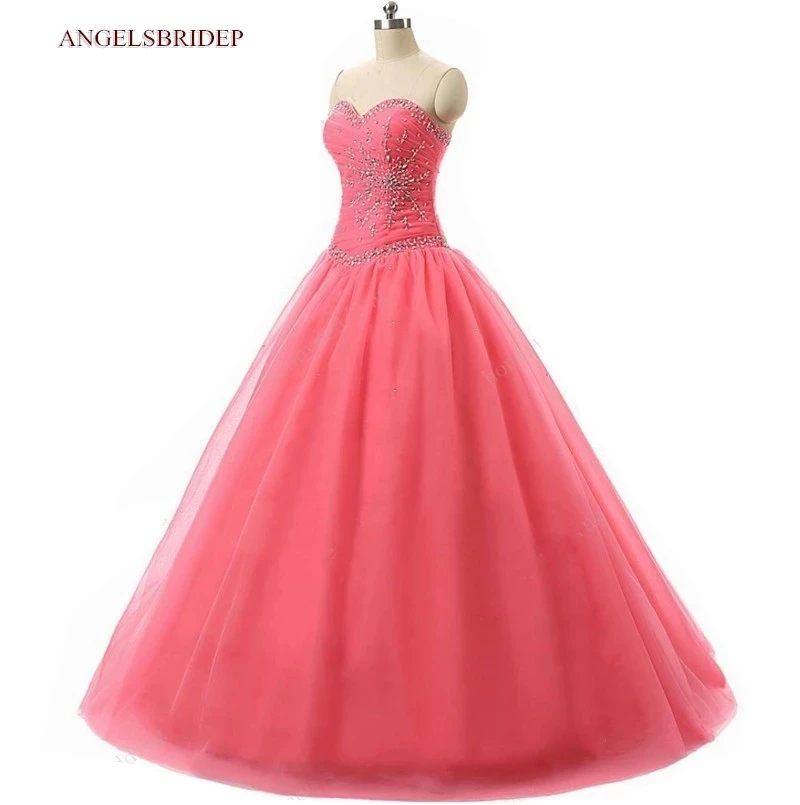 Quinceanera Dresses Cheap Stock Sweetheart Ball Gown Quinceanera Dresses Vestidos De 15 Anos Sparkly Crystal Sweet 16 Princess Birthday Party quinceanera dresses