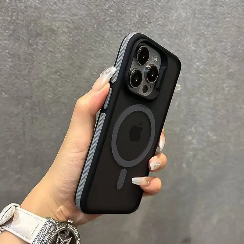 Luxury Magsafe Matte Translucent Magnetic Phone Case with Wireless Charging Capability