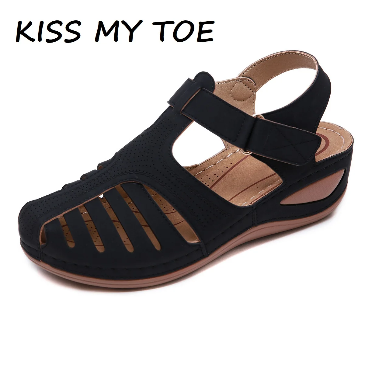 

Women's Sandals Summer 2024 Casual New Non-Slip Hollow PU Soft Platform Wedges High Heels Beach Retro Shoes Woman Plus Size 44