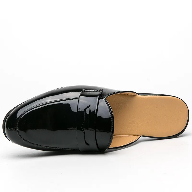 Summer Fashion Men Casual Shoes Slip-on Platform Half Loafers Men Luxury Brand Slippers Lightweight Leather Sandals Plus Size 46