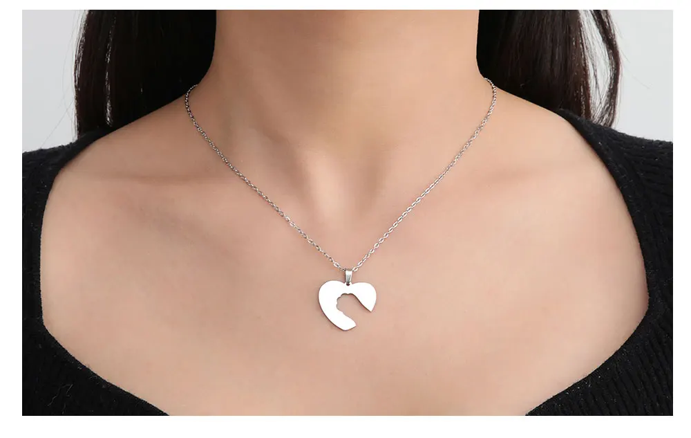 Cazador niedliche Katze Kätzchen Pfote Herz Anhänger Halskette für Frauen Edelstahl Gold Farbe Tier Halskette Geburtstags geschenk Schmuck – Detail 9