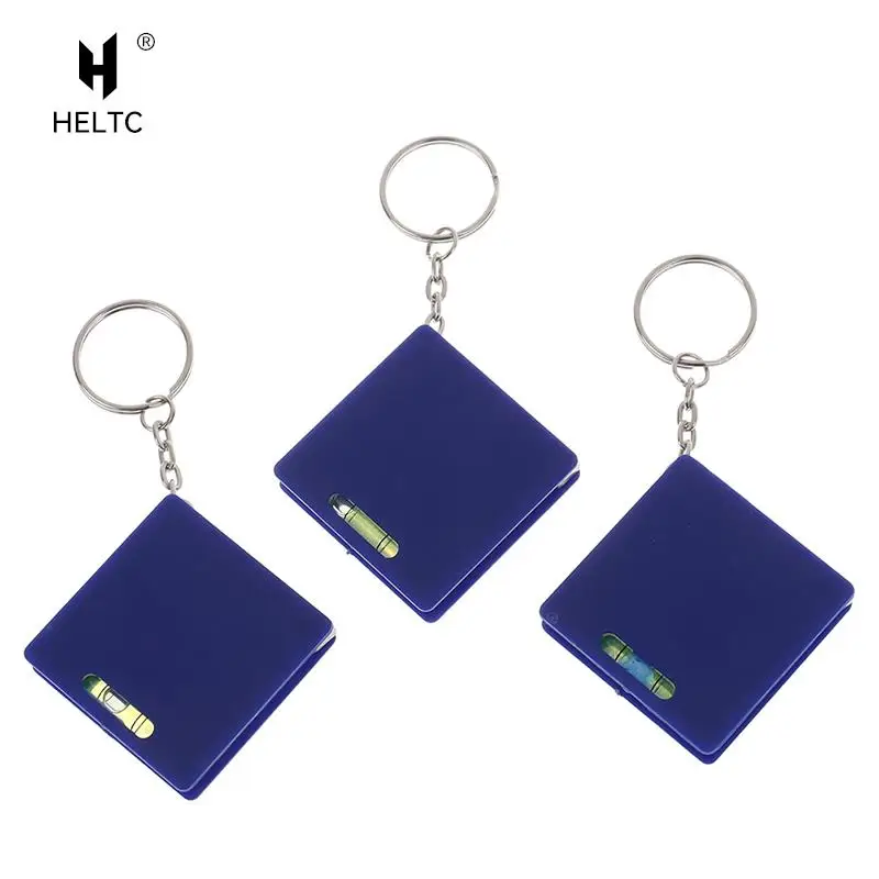 Tape Measure 1pc 1M Mini Keychain with Horizontal Bubble Plastic Portable Retractable Centimeter/Inch