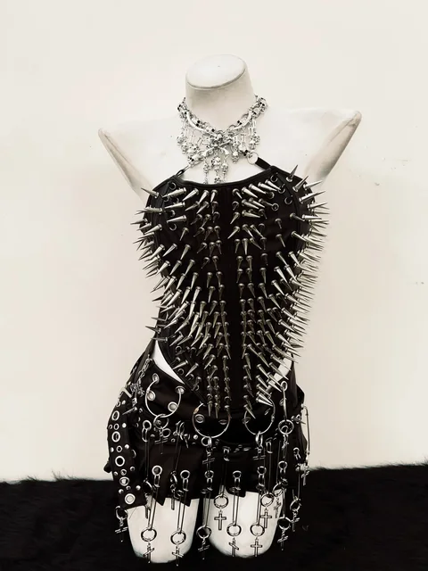 Spikey Halter Neck Bustier Top and Skirt 2