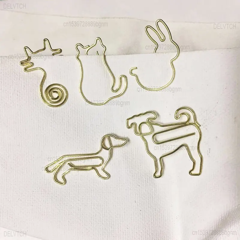 30Pcs 미니 종이 클립 다른 모양의 금속 책갈피 클립 세트 사진 티켓 편지지 Orgainzer 액세서리 골드 컬러