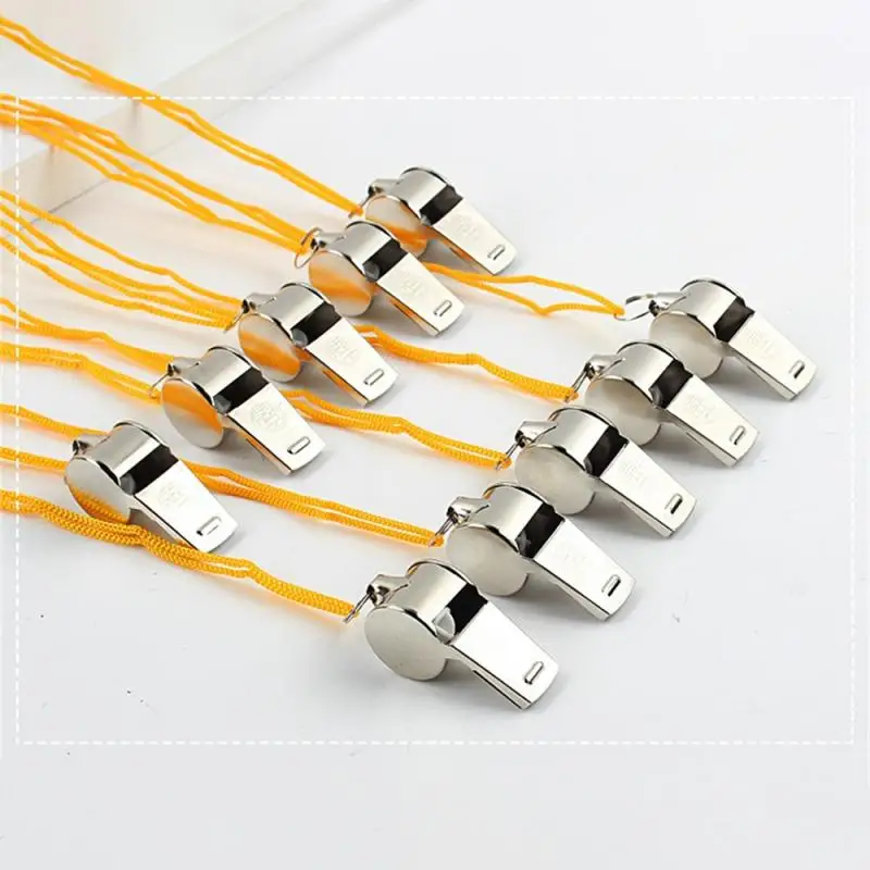 Sport Whistle Metal Whistle Sports Whistle 1pc Metal Whistle Stainless Steel Crisp Loud Hanging Rope Outdoor Sports Camping Hiking Training Game Sports Whistle