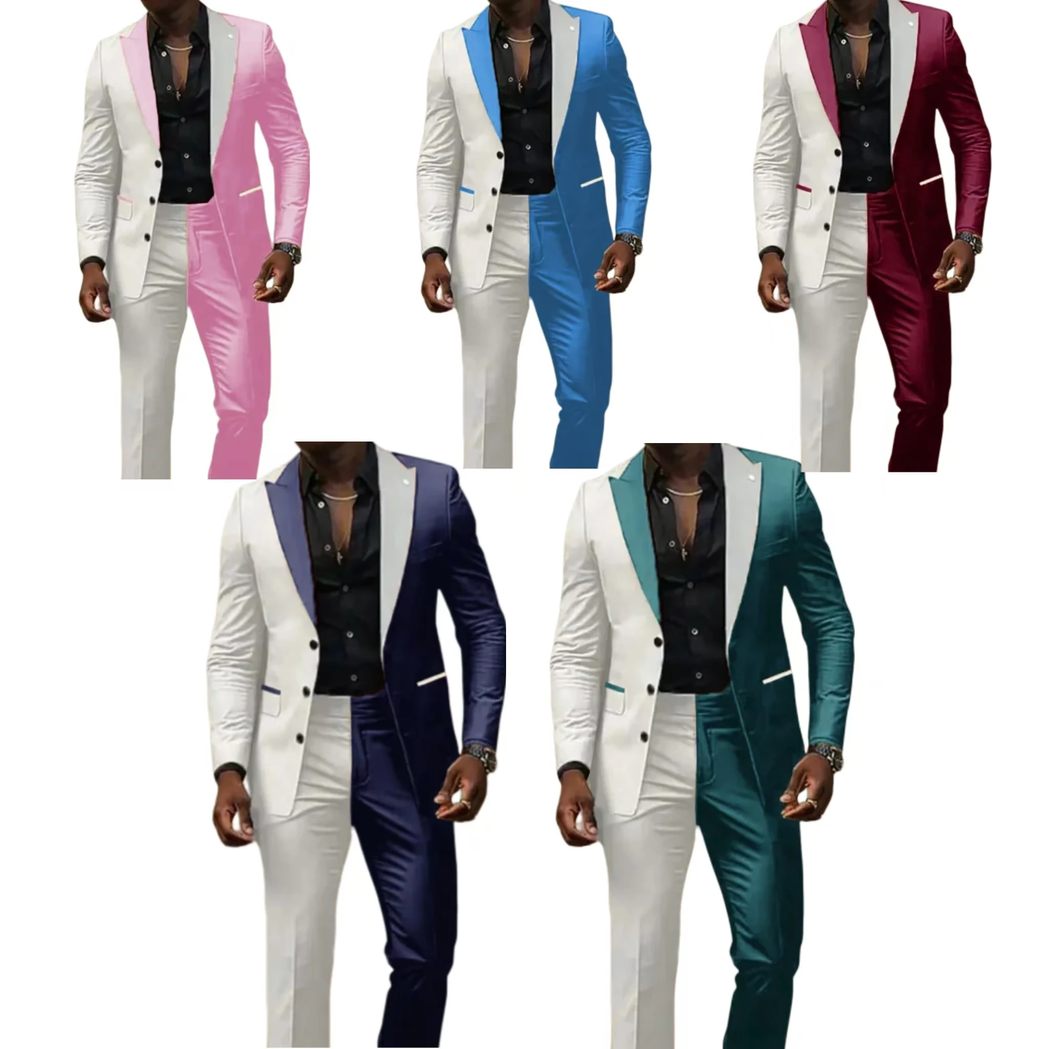 Two Color Panels For A Men's Suits Tailor-made Suits 2 Pieces Blazer And Pants…