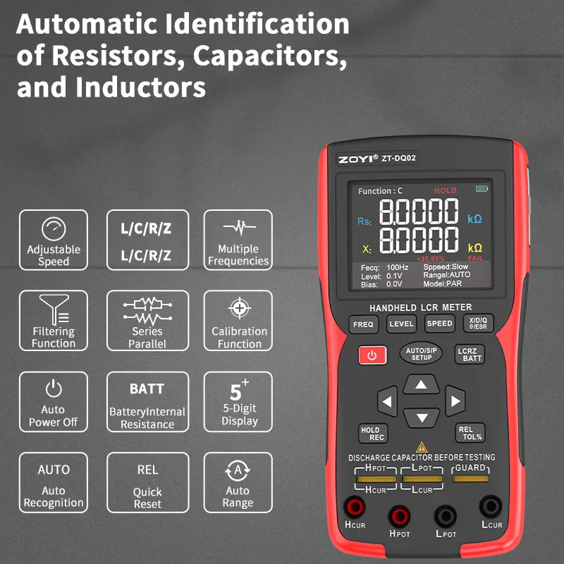 ZOYI ZT-DQ02 High-Precision Handheld LCR Bridge / Lithium Battery