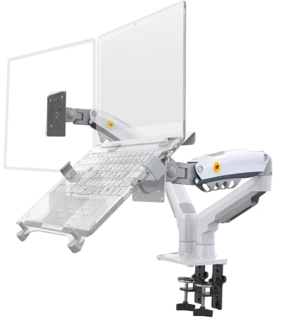 Adjustable Laptop and Monitor Desk Stand with Full Motion Gas Spring Mount