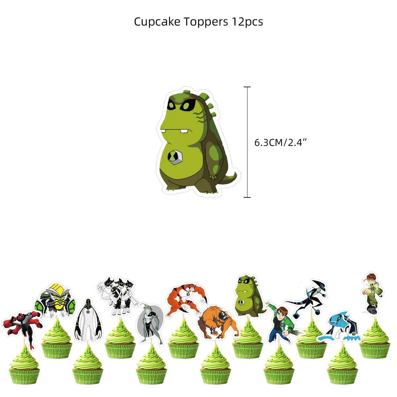 Party Supplies Cartoon Ben-10 Birthday Party Decoration Balloons Favor Set Banner Cake Toppers Baby Shower Boys