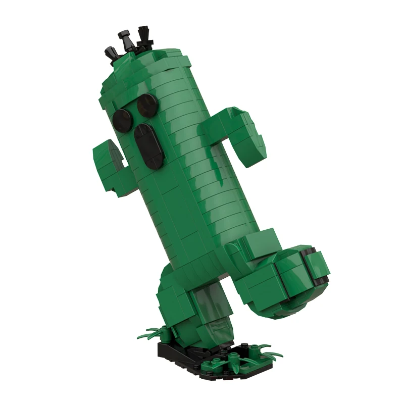 Cactuar Monster Building Block Kit Anime Game Tailtender Cactender Bonsai Plant Cactus Figure Brick Model Diy Kid Toy