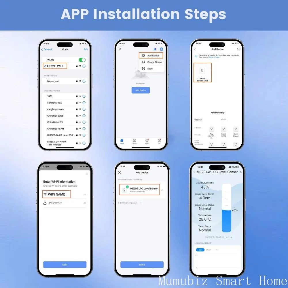 Tuya Smart APP-Connected High Accuracy LPG Gas Level Indicator with Liquid Level