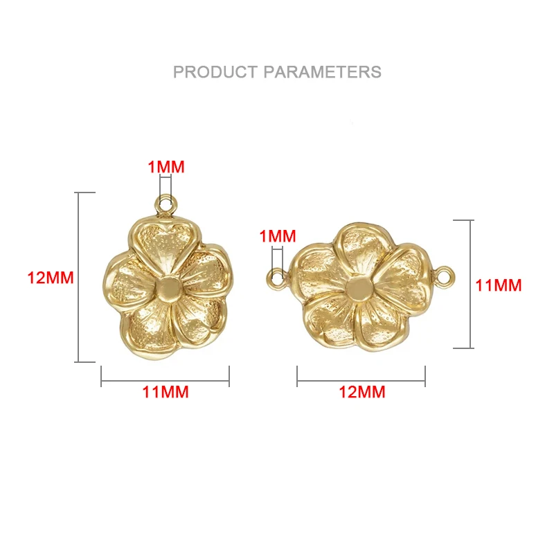 14K Gold Filled Hibiscus Flower Charm 1/20 14kt Gold Drop Pendant for Jewelry Making DIY Jewelry Accessories Jewelry Findings