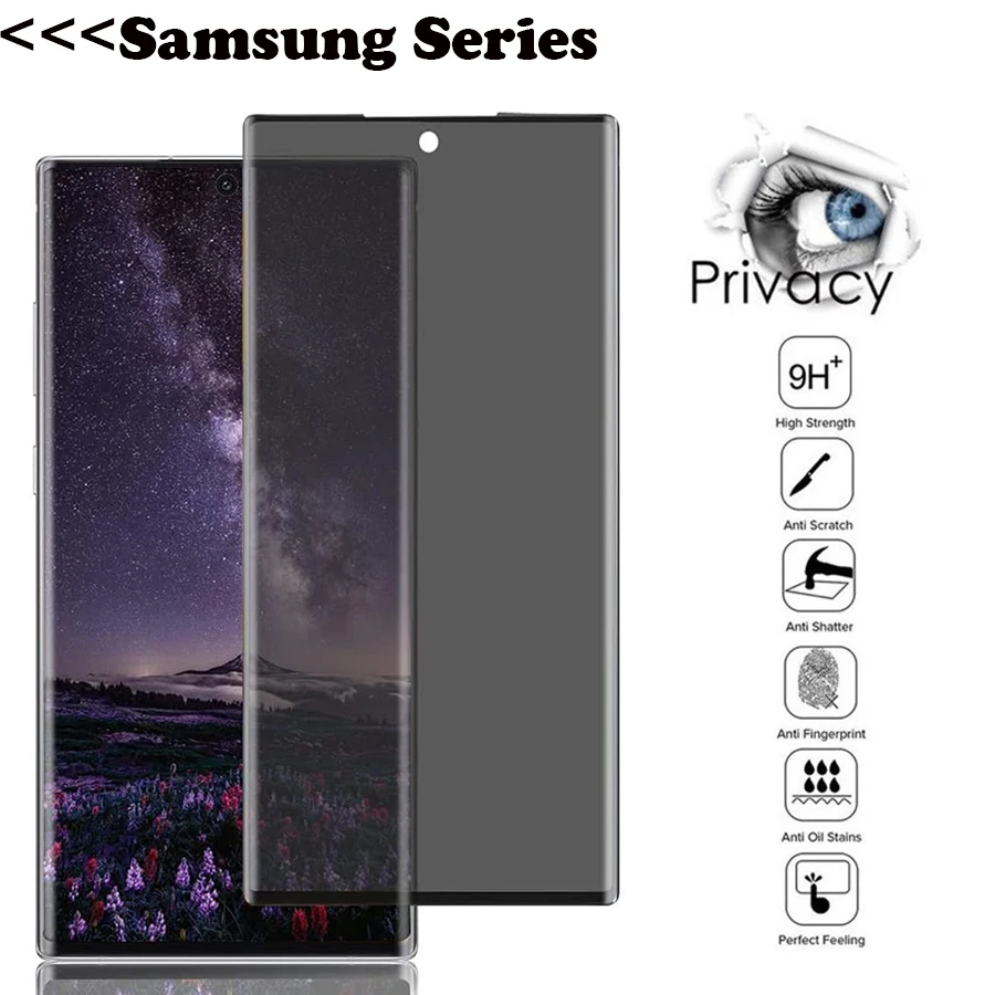 Anti Spy Tempered Glass For Samsung S22 S21 S20 Ultra 5g S9 S10+ Privacy Screen Protector For
