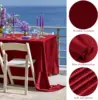 Dark Red Satin Rectangle Tablecloth for Wedding Mariage Party Decoration Baby Shower Christmas Restaurant Banquet Table Cloth 2