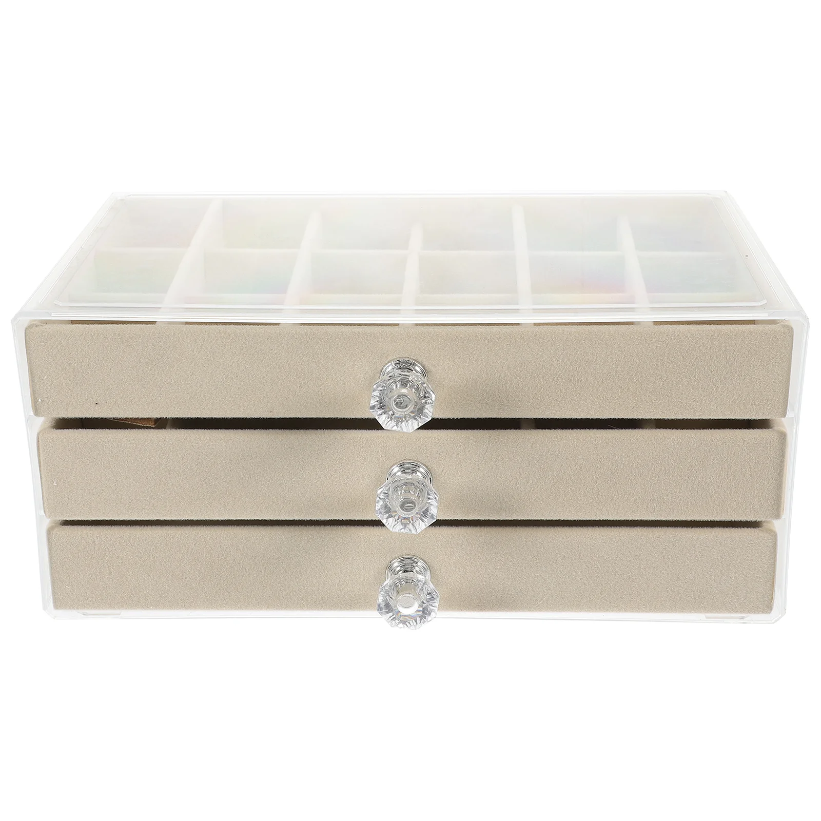 

Drawer Jewelry Box Large Organizers Storage Case Portable Jewlery Rack Holder Flannel Multifunctional Miss Jewellery