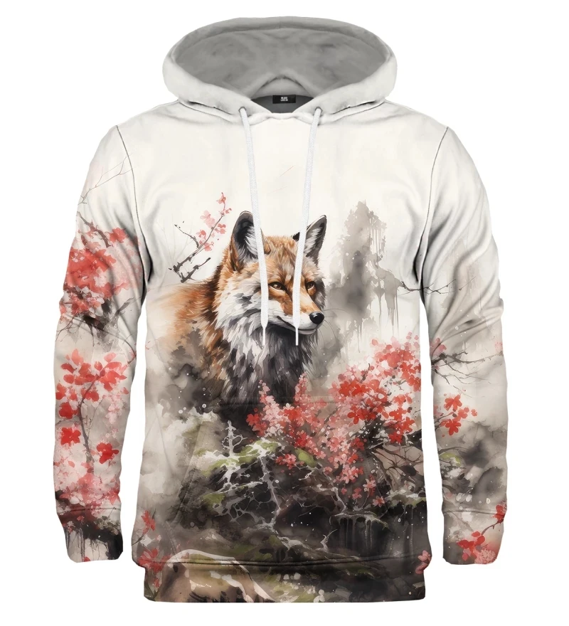 Mens Cat Warrior Guard With Knife Art Print Casual Hooded Zip Up Jacket