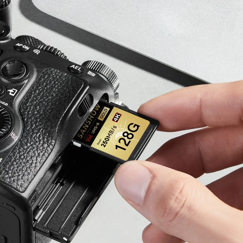 thumbnail image 5 of Tarjeta SD V60, UHS-II, U3, velocidad de lectura 250 MB/s, velocidad de escritura 150 MB/s, 128/256/512 GB, tarjeta de memoria de alta capacidad para video RAW 4K 8K, 5 of 5