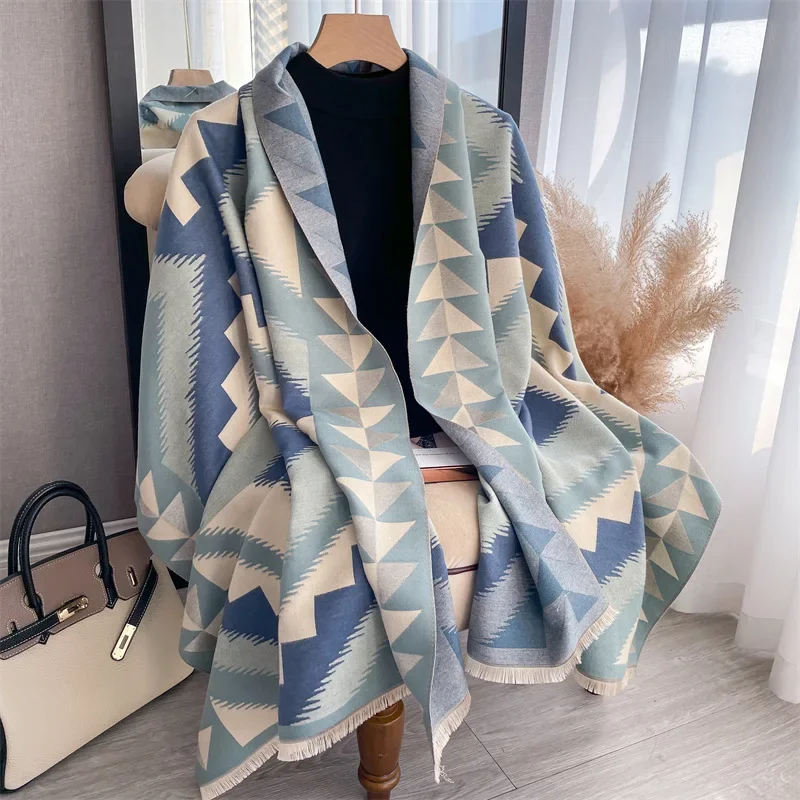 

2024 Autumn/Winter New Imitation Cashmere Scarf Ladies Colored Outfit Fashion Scarves Women Advanced Thickened Warm Shawl Wraps