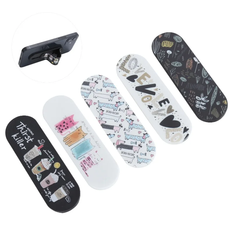 5Pcs MOMO STICK Smart Phone Adjustable Stand Finger Strap Reusable Stick Gel Pad Holder 6